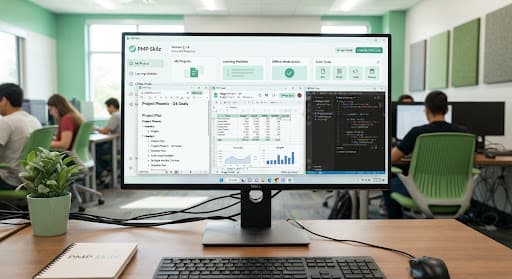 Screenshot preview of PMP Skilz native offline desktop application